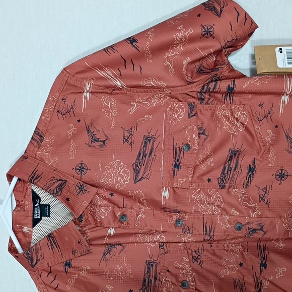 NWT Eddie Bauer Bruschetta Vista Fishing Island Life Button Down Mens Size Med - Picture 3 of 10